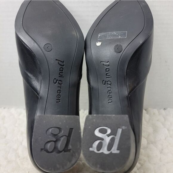 Paul Green Rendi Women's Heel Pump Shoes Size 6 Black Leather Point Toe - Picture 10 of 10